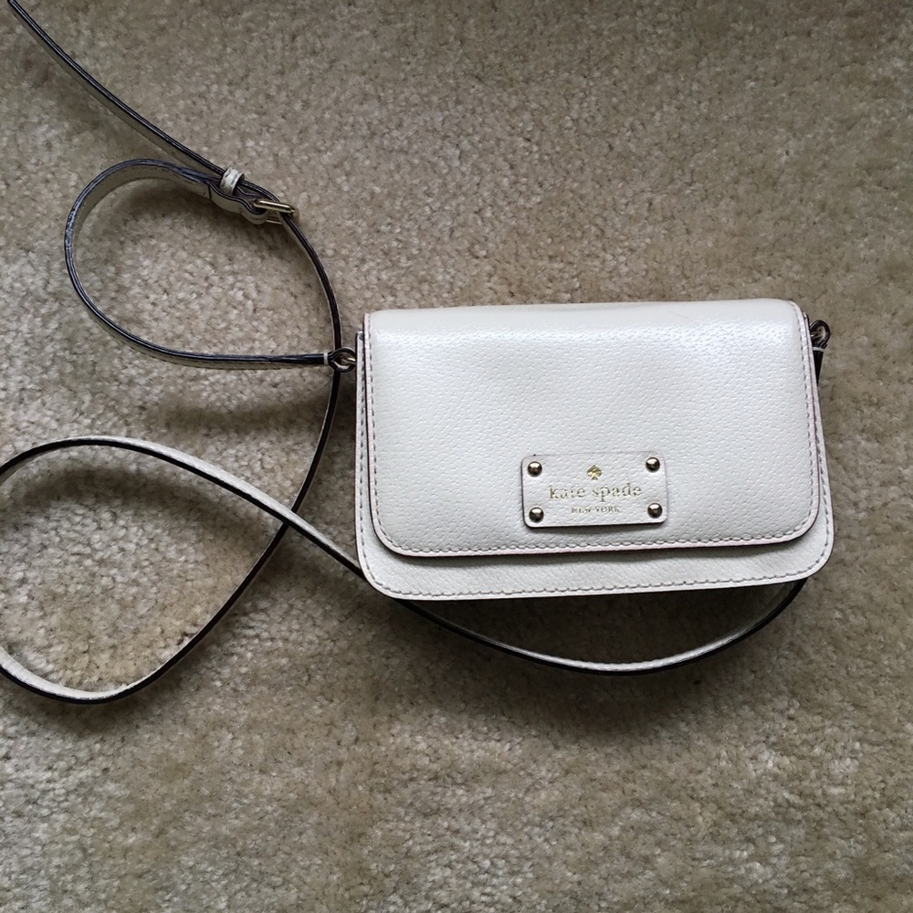 Cream Kate Spade Satchel Purse Clutch Crossbody